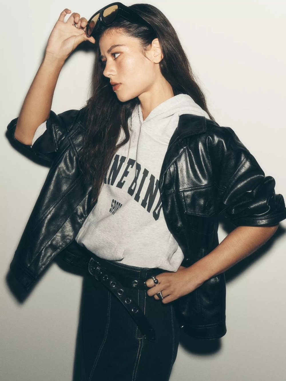 Anthropologie Weston Faux Leather Boyfriend Jacket by Pilcro Black nwt size M